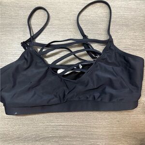 JustFab Black Strappy Swim Top